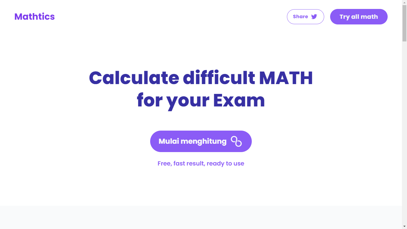 Gambar Halaman Beranda Mathtics App